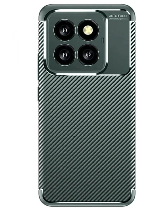 Newface Xiaomi Mi 14T Pro Kılıf Auto Focus Karbon Kapak - Koyu Yeşil