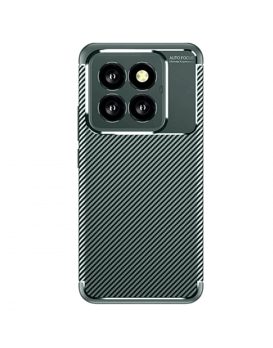 Newface Xiaomi Mi 14T Pro Kılıf Auto Focus Karbon Kapak - Koyu Yeşil