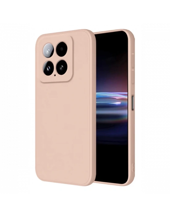 Newface Xiaomi Mi 14T Pro Kılıf Nano içi Kadife Silikon - Pudra