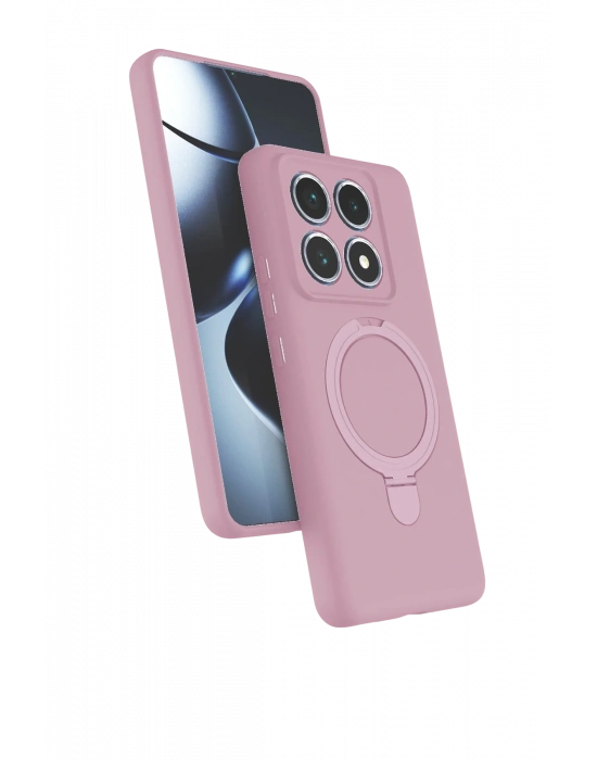 Newface Xiaomi Mi 14T Pro Regal Magsafe Standlı Kapak - Açık Pembe