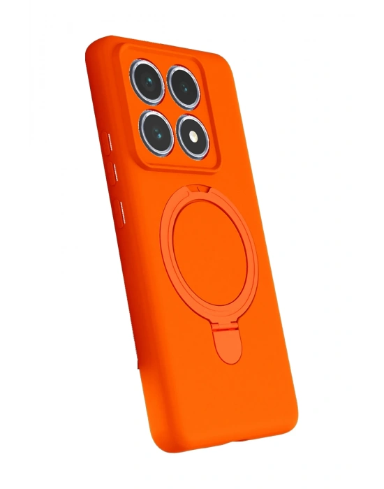 Newface Xiaomi Mi 14T Pro Regal Magsafe Standlı Kapak - Turuncu