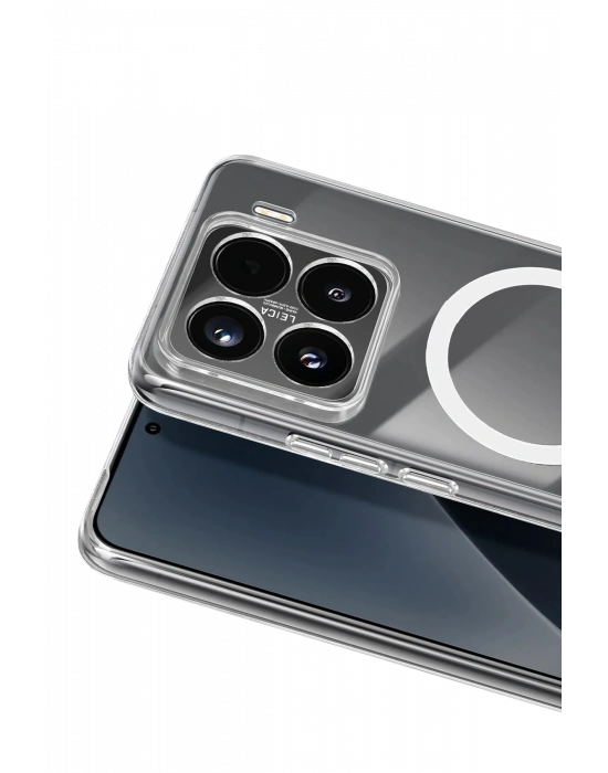 Newface Xiaomi Mi 15 Combo Sert Şeffaf Magsafe Kapak - Şeffaf