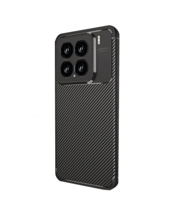 Newface Xiaomi Mi 15 Kılıf Auto Focus Karbon Kapak - Siyah