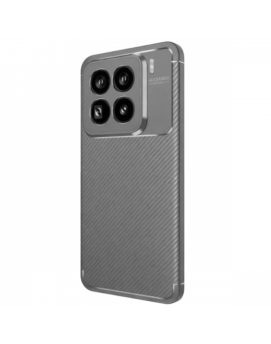 Newface Xiaomi Mi 15 Pro Kılıf Auto Focus Karbon Kapak - Gri
