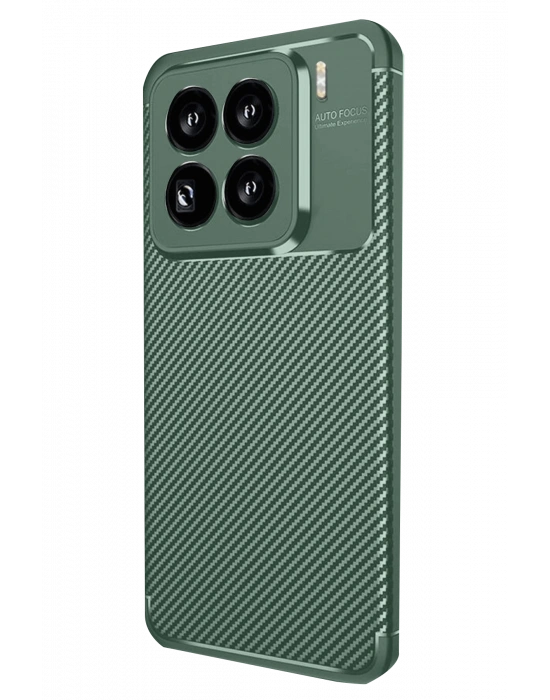 Newface Xiaomi Mi 15 Pro Kılıf Auto Focus Karbon Kapak - Koyu Yeşil