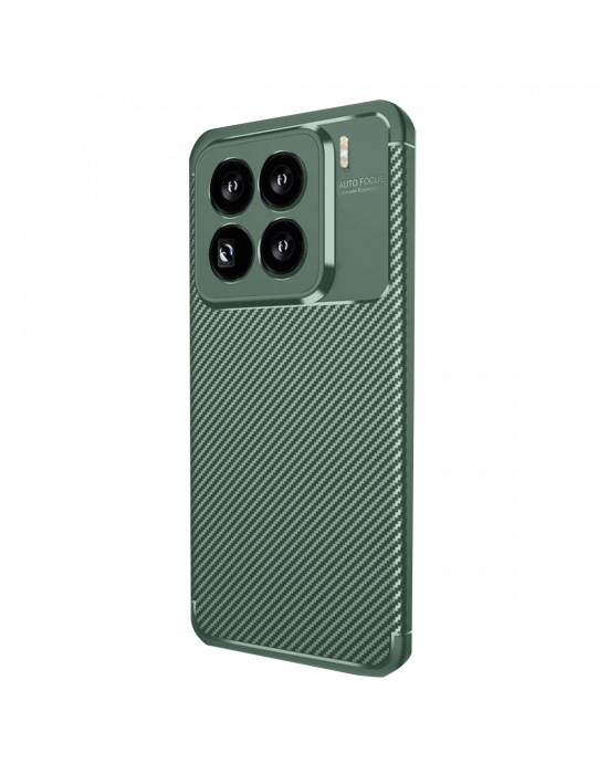 Newface Xiaomi Mi 15 Pro Kılıf Auto Focus Karbon Kapak - Koyu Yeşil