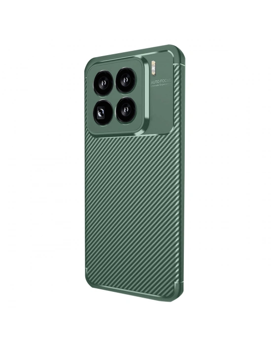 Newface Xiaomi Mi 15 Pro Kılıf Auto Focus Karbon Kapak - Koyu Yeşil