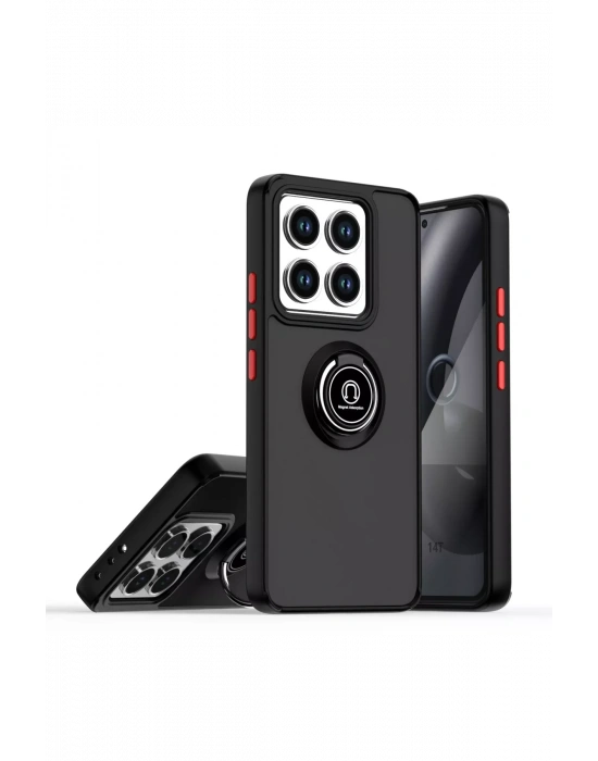 Newface Xiaomi Mi 15 Pro Kılıf Montreal Yüzüklü Silikon Kapak - Siyah