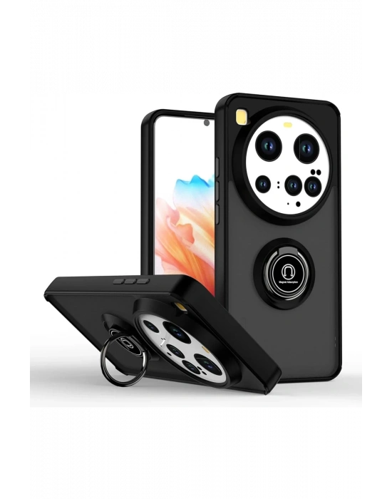 Newface Xiaomi Mi 15 Ultra Kılıf Montreal Yüzüklü Silikon Kapak - Siyah