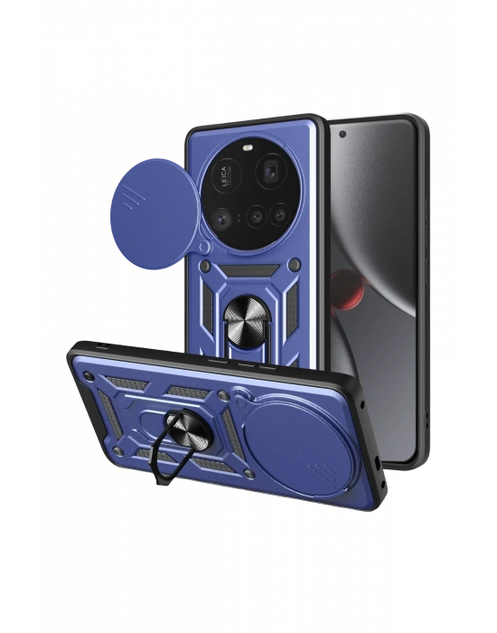 Newface Xiaomi Mi 15 Ultra Kılıf Pars Lens Yüzüklü Silikon - Lacivert