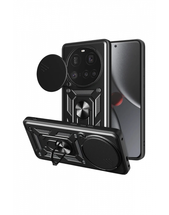 Newface Xiaomi Mi 15 Ultra Kılıf Pars Lens Yüzüklü Silikon - Siyah