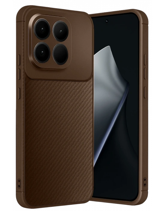 Newface Xiaomi Mi 15T Auto Focus Karbon Kapak - Kahverengi