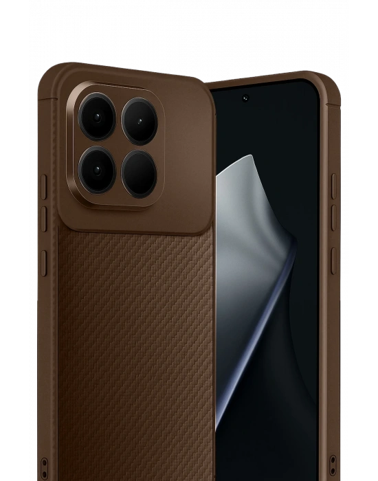 Newface Xiaomi Mi 15T Auto Focus Karbon Kapak - Kahverengi