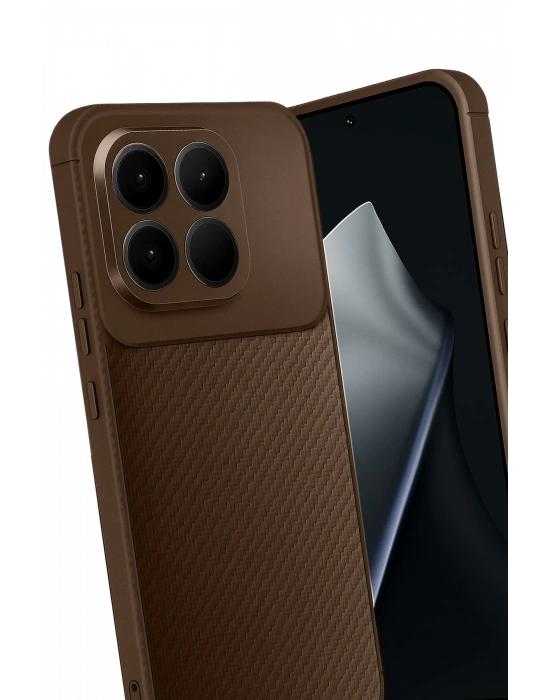 Newface Xiaomi Mi 15T Auto Focus Karbon Kapak - Kahverengi