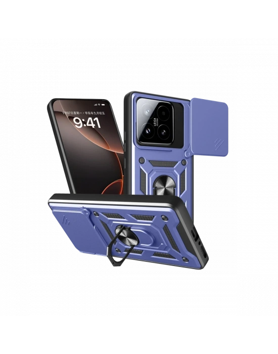 Newface Xiaomi Mi 15T Pars Lens Yüzüklü Silikon - Lacivert