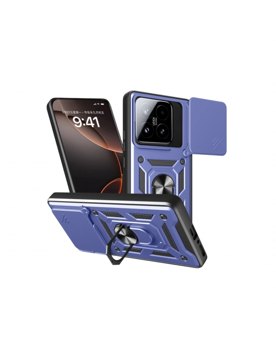 Newface Xiaomi Mi 15T Pars Lens Yüzüklü Silikon - Lacivert