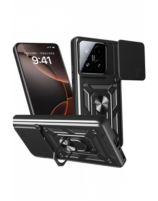 Newface Xiaomi Mi 15T Pars Lens Yüzüklü Silikon - Siyah