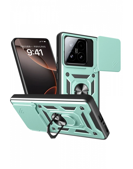 Newface Xiaomi Mi 15T Pars Lens Yüzüklü Silikon - Yeşil