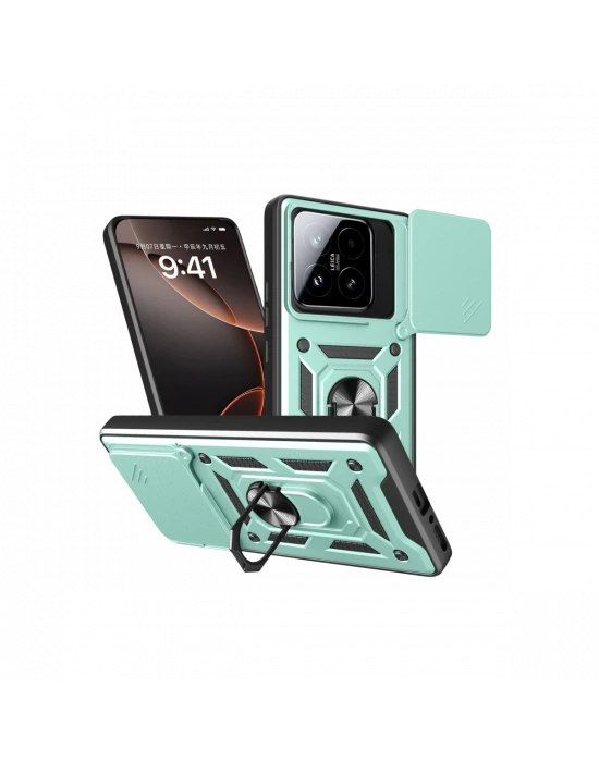 Newface Xiaomi Mi 15T Pars Lens Yüzüklü Silikon - Yeşil