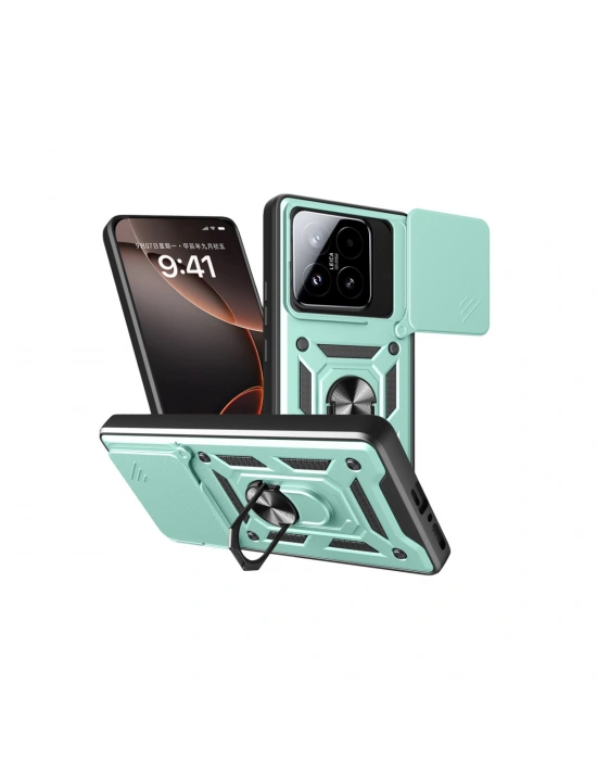 Newface Xiaomi Mi 15T Pars Lens Yüzüklü Silikon - Yeşil