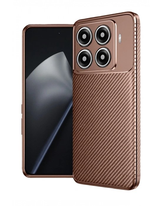 Newface Xiaomi Mi 15T Pro Auto Focus Karbon Kapak - Kahverengi