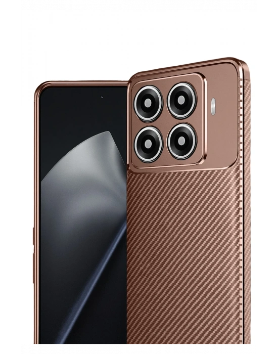 Newface Xiaomi Mi 15T Pro Auto Focus Karbon Kapak - Kahverengi