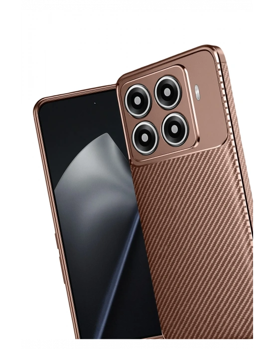 Newface Xiaomi Mi 15T Pro Auto Focus Karbon Kapak - Kahverengi