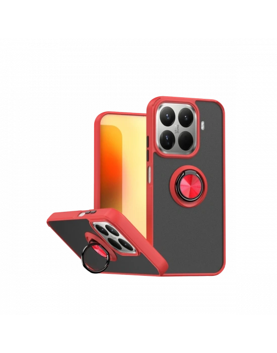 Newface Xiaomi Mi 15T Pro Montreal Yüzüklü Silikon Kapak - Kırmızı