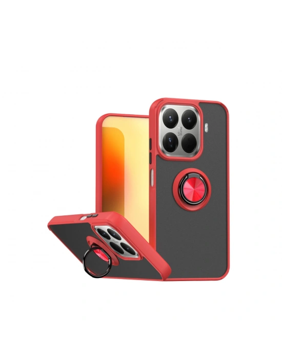 Newface Xiaomi Mi 15T Pro Montreal Yüzüklü Silikon Kapak - Kırmızı