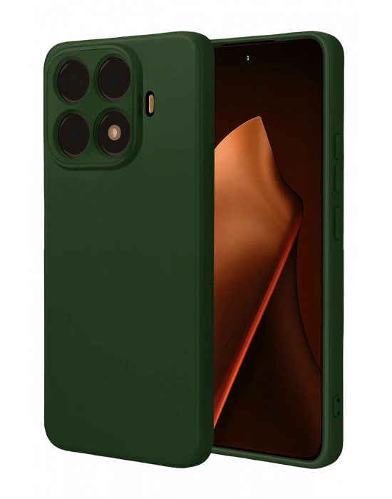 Newface Xiaomi Mi 15T Pro Nano içi Kadife Silikon - Koyu Yeşil