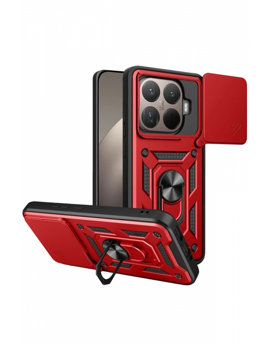 Newface Xiaomi Mi 15T Pro Pars Lens Yüzüklü Silikon - Kırmızı