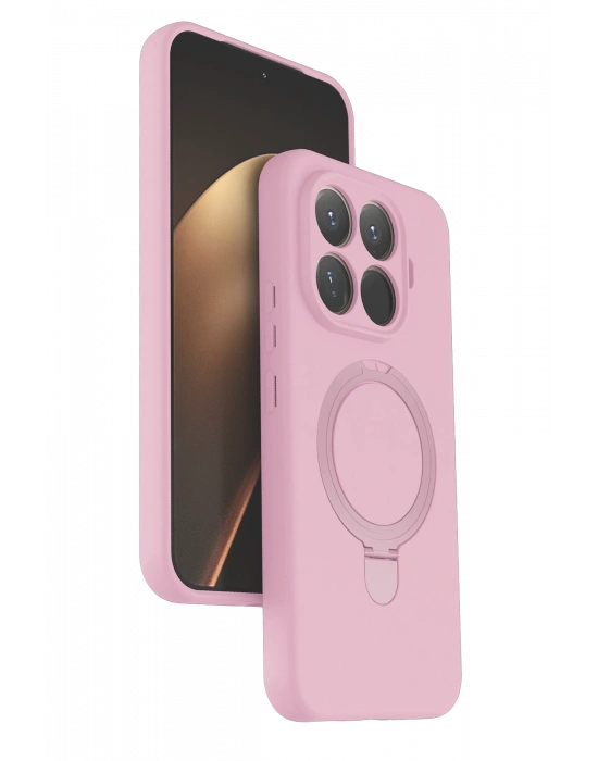 Newface Xiaomi Mi 15T Pro Regal Magsafe Standlı Kapak - Açık Pembe