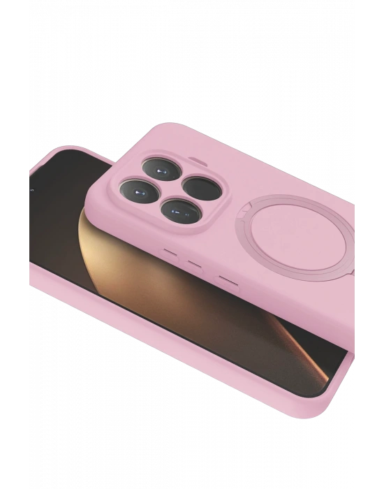 Newface Xiaomi Mi 15T Pro Regal Magsafe Standlı Kapak - Açık Pembe