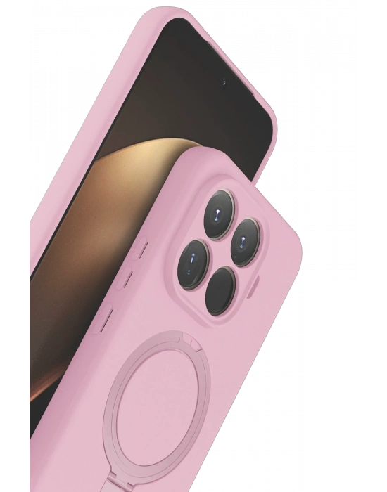 Newface Xiaomi Mi 15T Pro Regal Magsafe Standlı Kapak - Açık Pembe