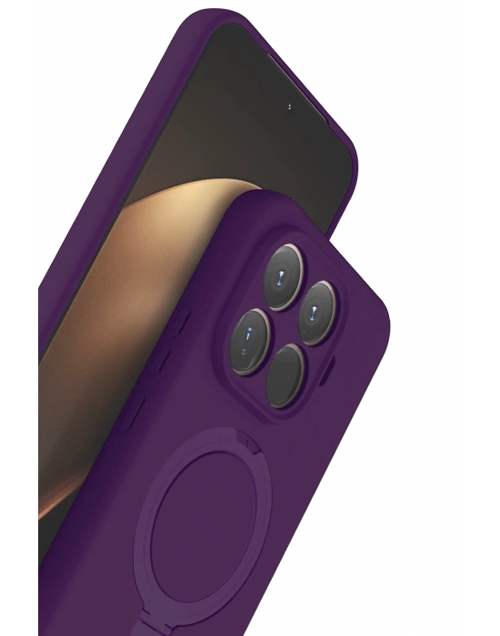 Newface Xiaomi Mi 15T Pro Regal Magsafe Standlı Kapak - Derin Mor