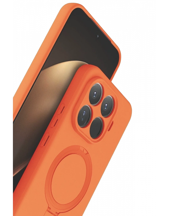 Newface Xiaomi Mi 15T Pro Regal Magsafe Standlı Kapak - Turuncu