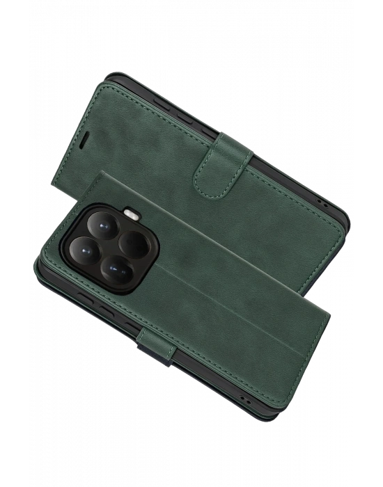 Newface Xiaomi Mi 15T Pro Trend S Plus Kapaklı Kılıf - Yeşil