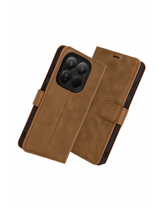 Newface Xiaomi Mi 15T Trend S Plus Kapaklı Kılıf - Taba