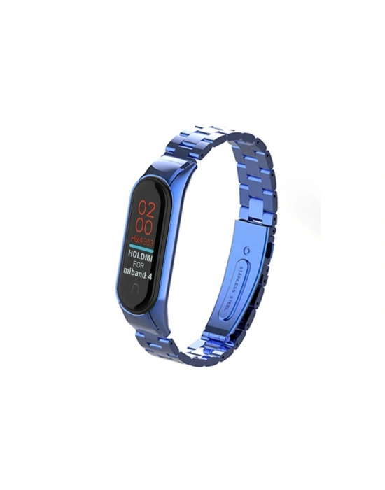 Newface Xiaomi Mi Band 4 Metal Baklalı Kordon - Mavi