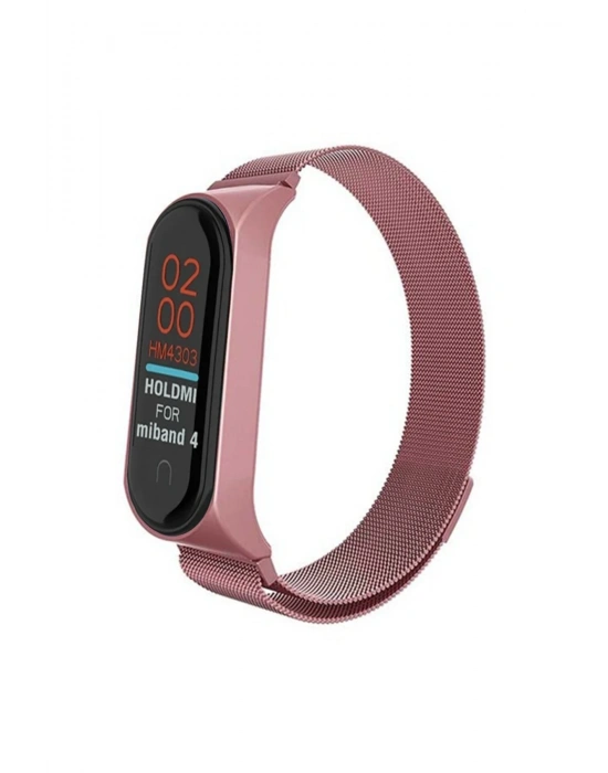 Newface Xiaomi Mi Band 4 Metal Mıknatıslı Kordon - Rose