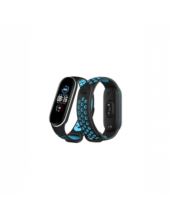 Newface Xiaomi Mi Band 4 Spor Delikli Kordon - Siyah-Turkuaz