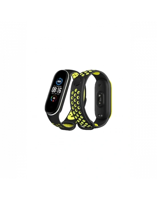 Newface Xiaomi Mi Band 4 Spor Delikli Kordon - Siyah-Yeşil-Beyaz