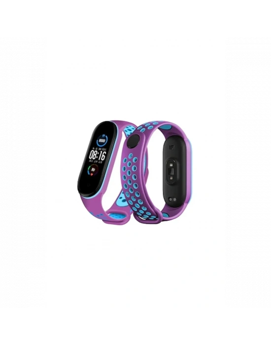 Newface Xiaomi Mi Band 7 Spor Delikli Kordon - Mor-Mavi