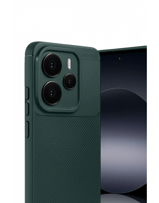 Newface Xiaomi Note 14 5G Auto Focus Karbon Kapak - Koyu Yeşil