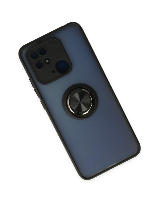 Newface Xiaomi Poco C40 Kılıf Montreal Yüzüklü Silikon Kapak - Siyah