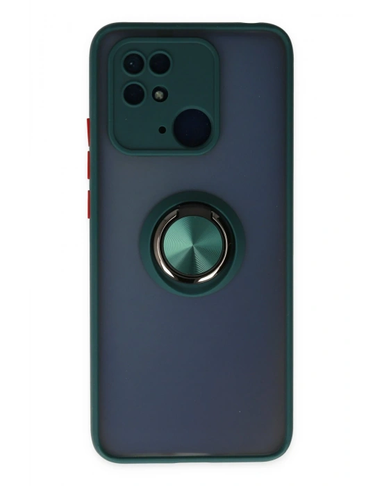 Newface Xiaomi Poco C40 Kılıf Montreal Yüzüklü Silikon Kapak - Yeşil