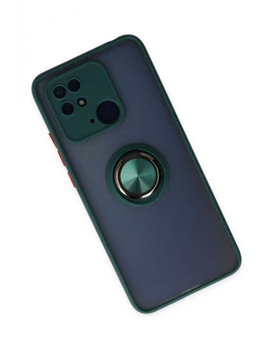 Newface Xiaomi Poco C40 Kılıf Montreal Yüzüklü Silikon Kapak - Yeşil