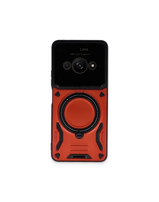 Newface Xiaomi Poco C61 Kılıf Joy Lens Standlı Kapak - Kırmızı