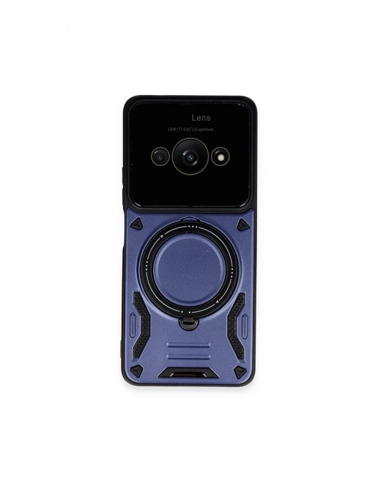 Newface Xiaomi Poco C61 Kılıf Joy Lens Standlı Kapak - Lacivert