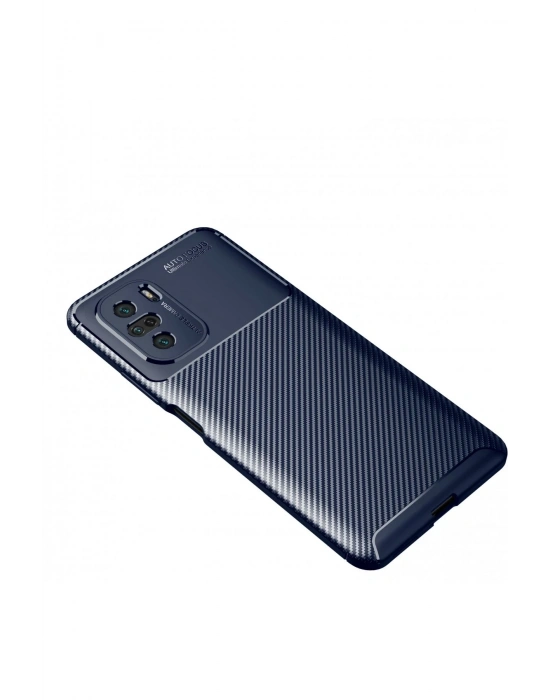 Newface Xiaomi Poco F3 Kılıf Auto Focus Karbon Kapak - Lacivert